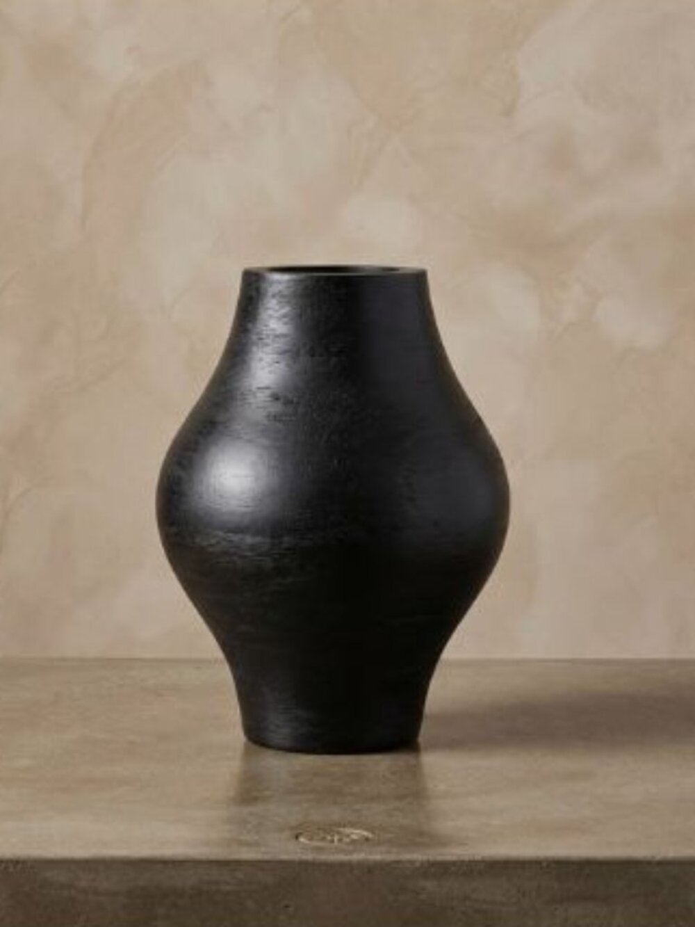 BE HOME Black Mango Tree Wood Arendal Venus Vase NEW $87